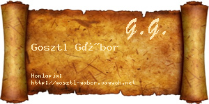 Gosztl Gábor névjegykártya